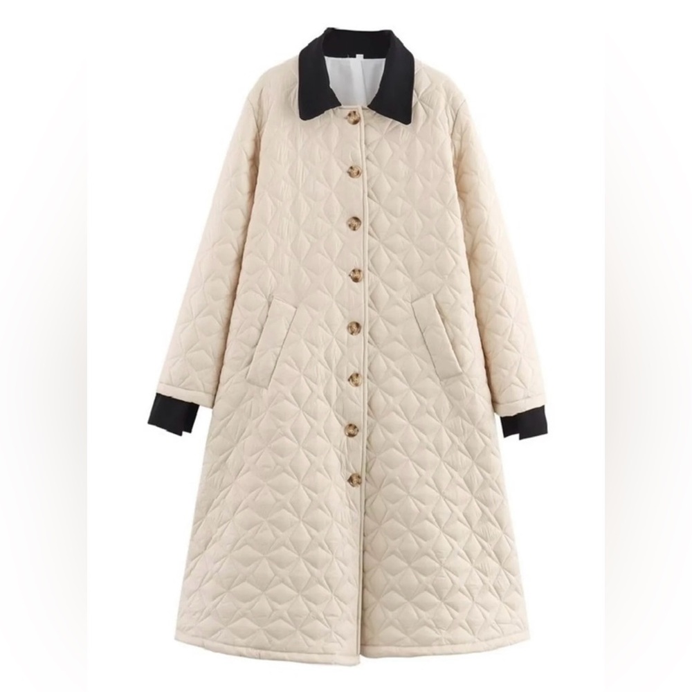 Cream Quilted Coat